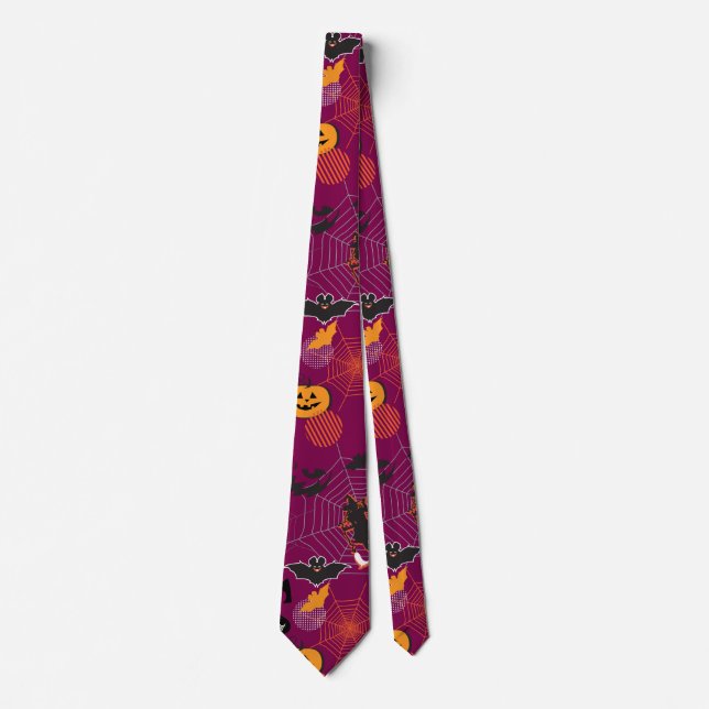 Halloween Night Party Trendy Tie (Front)
