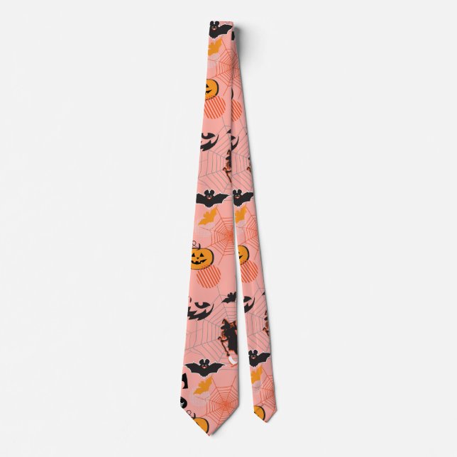 Halloween Night Party Trendy Tie (Front)