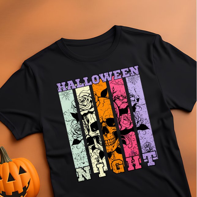 Halloween Night Pastel Colour Skull  T-Shirt (Creator Uploaded)