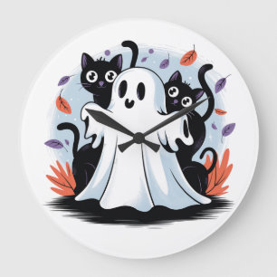 Halloween Night Prowl Large Clock
