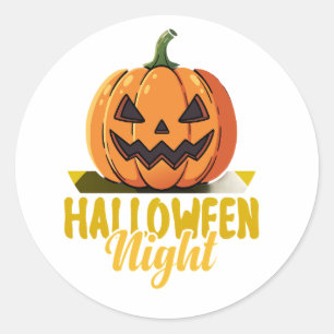 Halloween Night Pumpkin Glow Tee on Sticker
