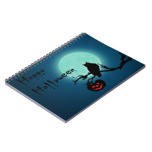 Halloween Night Pumpkin Owl Notebook