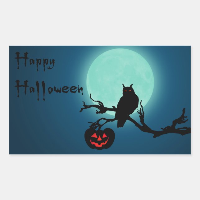 Halloween Night Pumpkin Owl Sticker (Front)