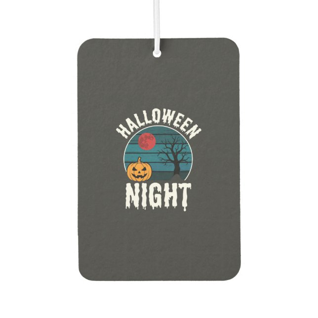 Halloween Night Pumpkin Tree Vector Air Freshener (Front)