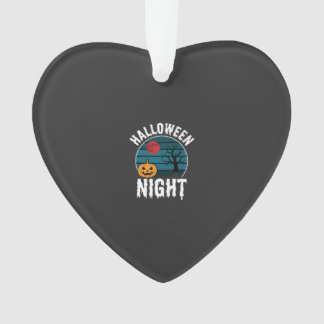 Halloween Night Pumpkin Tree Vector Ornament