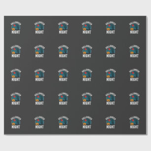 Halloween Night Pumpkin Tree Vector Wrapping Paper