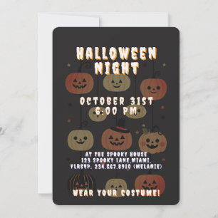 Halloween Night Spooky Cute Jack-O'-Lantern Invitation