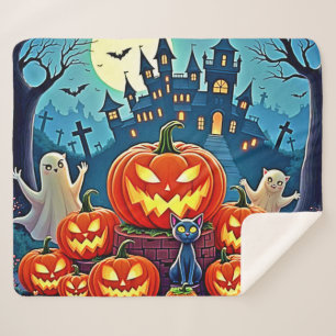 Halloween Night: Spooky Fun Art Sherpa Blanket