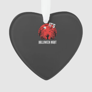 Halloween Night Spooky Graveyard Vector Ornament