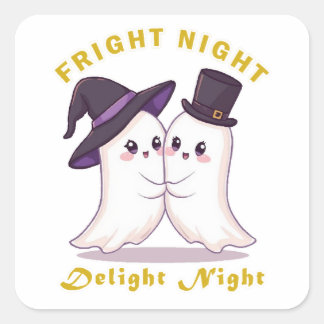 Halloween night square sticker