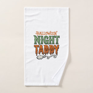 Halloween Night Taddy Vintage Witch Broom Shirt De Hand Towel