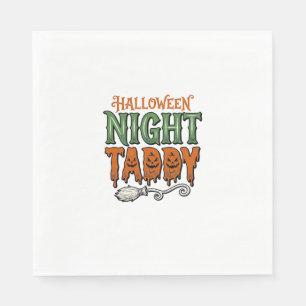 Halloween Night Taddy Vintage Witch Broom Shirt De Napkin