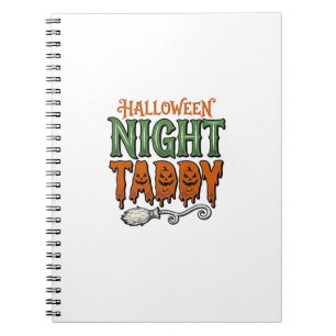 Halloween Night Taddy Vintage Witch Broom Shirt De Notebook