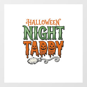 Halloween Night Taddy Vintage Witch Broom Shirt De Window Cling