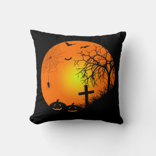 Halloween night throw pillow