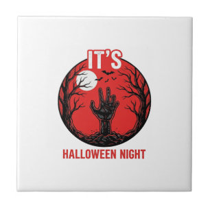 Halloween Night Vintage Engraving Vector Design_1 Tile