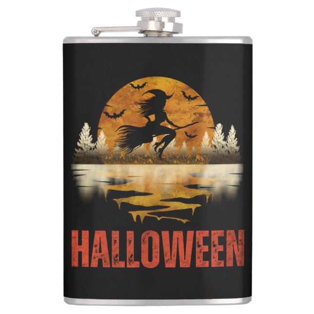 HALLOWEEN NIGHT WITCH HIP FLASK (Front)