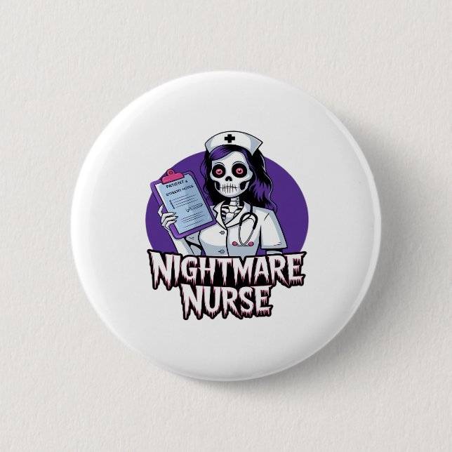 Halloween Nightmare Nurse Classic T-Shirt 2 Inch Round Button (Front)