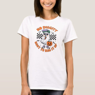 Halloween No Diggity Bout To Bag It Up Cute Ghost T-Shirt