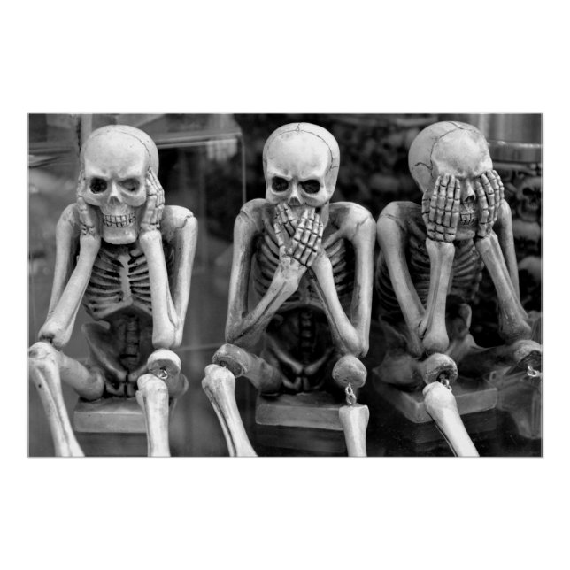 Halloween No Evil Skeletons Poster (Front)