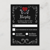 Halloween noir blanc Skeletons avec coeur RSVP