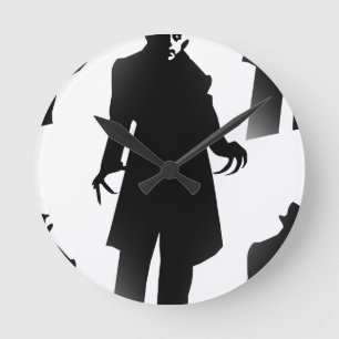 halloween nosferatu round clock