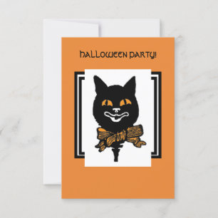 HALLOWEEN NOUVEAU BLACK CAT Gift Tag Invitation