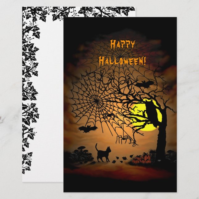 Halloween nuit Joyeux Halloween ! Papier à lettre  (Devant / Derrière)