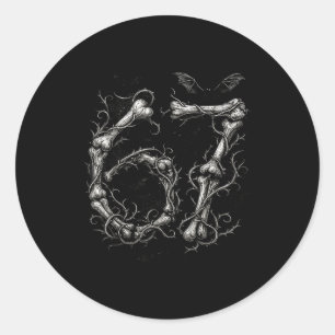 Halloween Number 6 7 Bones Skeleton Costume Classic Round Sticker
