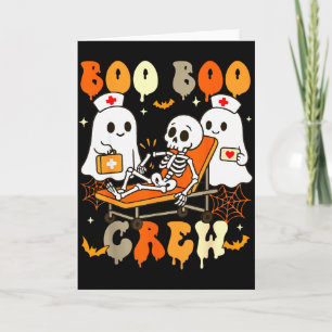 Halloween Nurse Boo Boo Crew Ghost Doctor Paramedi Card