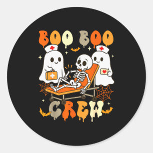 Halloween Nurse Boo Boo Crew Ghost Doctor Paramedi Classic Round Sticker