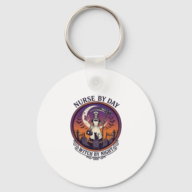 Halloween Nurse By Day_1 Keychain (Front)
