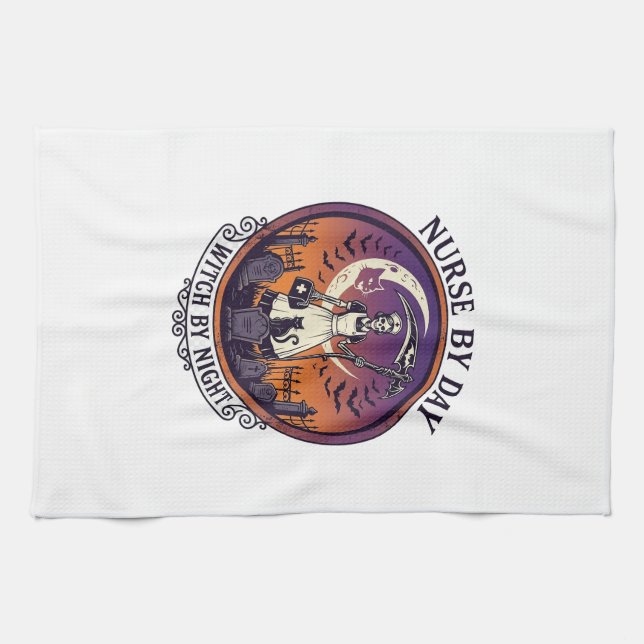 Halloween Nurse By Day_1 Kitchen Towel (Horizontal)
