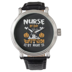 Halloween Nurse By Day Witch By Night Birthday Watch