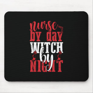 Halloween Nurse By Day Witch By Night Mouse Pad
