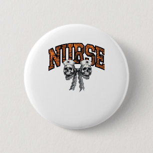 Halloween Nurse Coquette Bow Classic T-Shirt 2 Inch Round Button