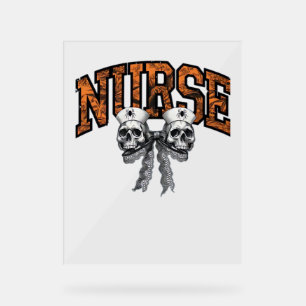 Halloween Nurse Coquette Bow Classic T-Shirt Acrylic Sign