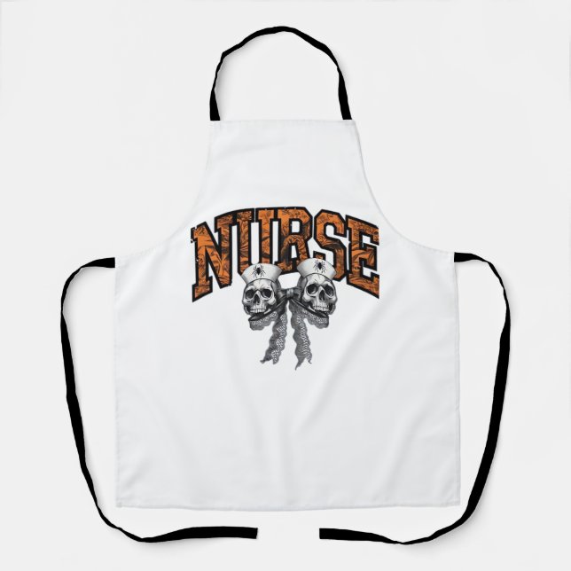 Halloween Nurse Coquette Bow Classic T-Shirt Apron (Front)