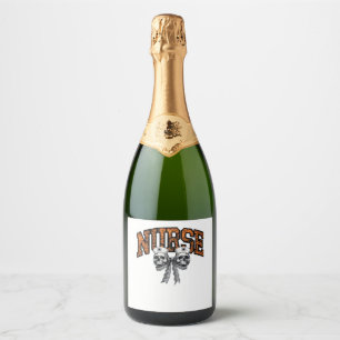 Halloween Nurse Coquette Bow Classic T-Shirt Sparkling Wine Label