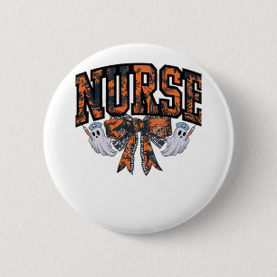 Halloween Nurse Coquette Bow Fall Classic T-Shirt 2 Inch Round Button