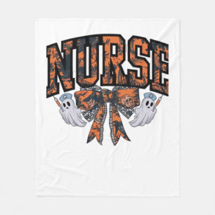 Halloween Nurse Coquette Bow Fall Classic T-Shirt Fleece Blanket