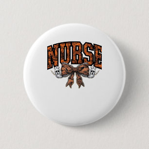 Halloween Nurse Coquette Bow Spooky Classic T-Shir 2 Inch Round Button