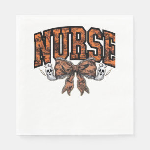 Halloween Nurse Coquette Bow Spooky Classic T-Shir Napkin