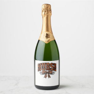 Halloween Nurse Coquette Bow Spooky Classic T-Shir Sparkling Wine Label