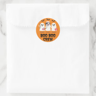 Halloween Nurse Cute Ghost Nurse Classic Round Sticker