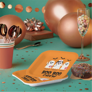 Halloween Nurse Cute Ghost Nurse Paper Plate