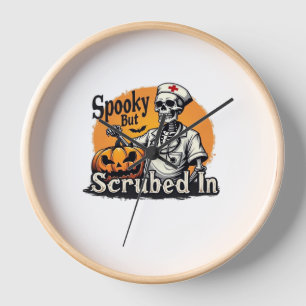 Halloween Nurse Design Oversized T-Shirt Clock