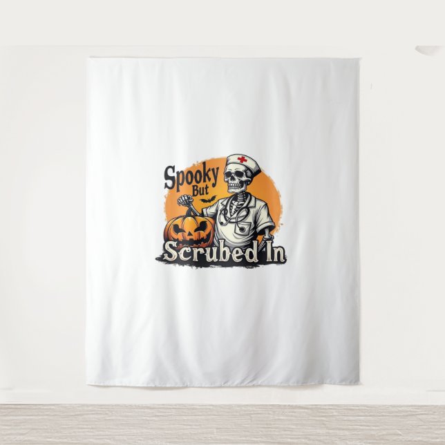 Halloween Nurse Design Oversized T-Shirt Tapestry (Front)