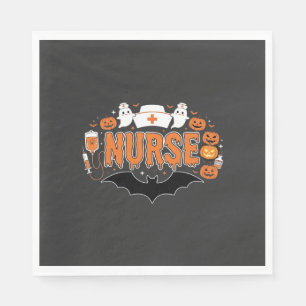 Halloween Nurse Dripping Pumpkin Ghost Vector Desi Napkin