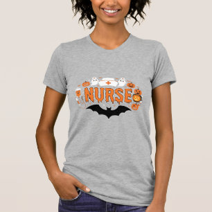 Halloween Nurse Dripping Pumpkin Ghost Vector Desi T-Shirt